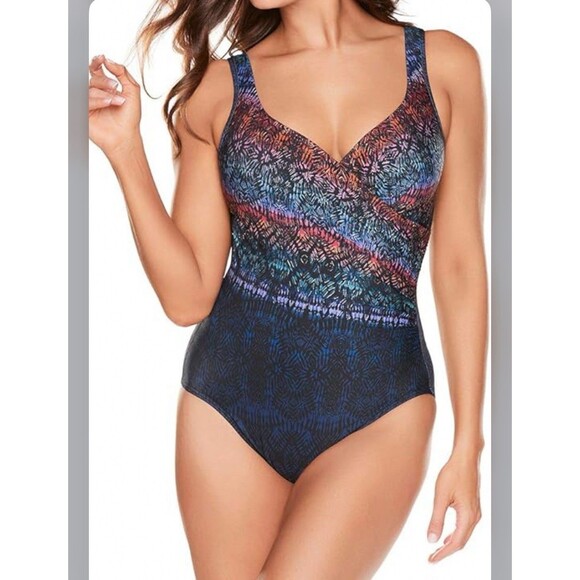 Miraclesuit Tramonto Belle It's A Wrap One Piece Swimsuit 16 Beach Cruise Resort - Picture 1 of 16